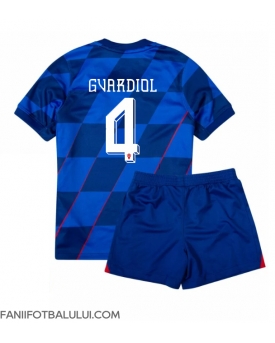 Croația Josko Gvardiol #4 Echipament de Fotbal Replică European 2024 Copii Deplasare (+ Șorturi)
